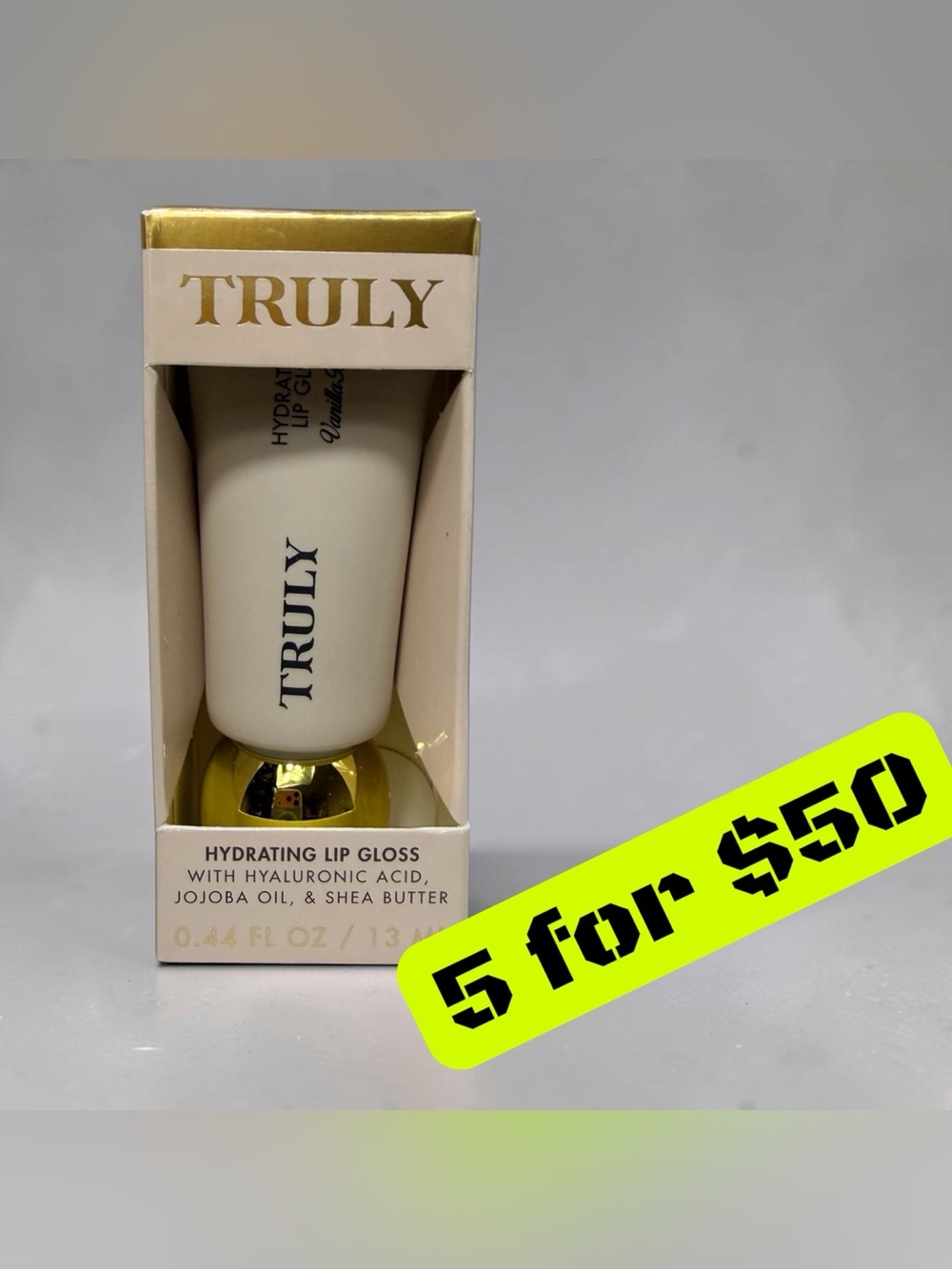 5 ITEMS FOR $50 • TRULY Hydrating Lip Gloss in Vanilla Baby